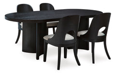 Black / Table + 4 Side Chairs, product view 1; included: 1 table; 4 matching chairs; all other furniture and accessories excluded - 22