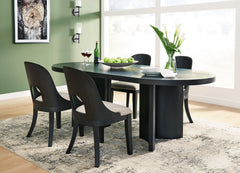 Black / Table + 4 Side Chairs, product view 2; included: 1 table; 4 matching chairs; all other furniture and accessories excluded - 23