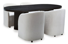 Black / Table + 4 Armchairs, product view 1; included: 1 table; 4 matching chairs; all other furniture and accessories excluded - 26