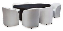 Black / Table + 6 Armchairs, product view 1; included: 1 table; 6 matching chairs; all other furniture and accessories excluded - 28