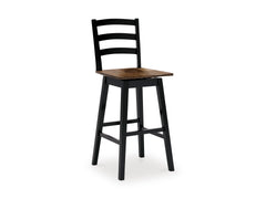 Brown/Black / Bar Height — Set of 2 Stools, angle view; matching pair included; additional furniture and accessories excluded - 1