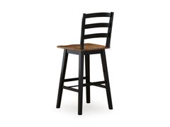Brown/Black / Bar Height — Set of 2 Stools, back view; matching pair included; additional furniture and accessories excluded - 2