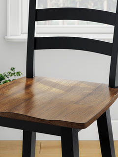 Brown/Black / Bar Height — Set of 2 Stools, seat detail; matching pair included; additional furniture and accessories excluded - 4