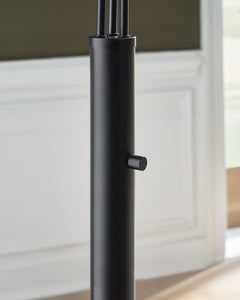 Black Three-Light Arc Floor Lamp with Marble Base, dimmer switch detail - 6