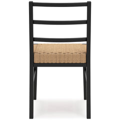 Light Brown/Black Dining Chairs, back view; sold as a matching pair; tables, additional chairs and accessories excluded - 3