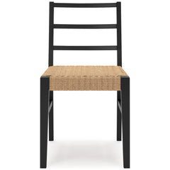 Light Brown/Black Dining Chairs, front view; sold as a matching pair; tables, additional chairs and accessories excluded - 4