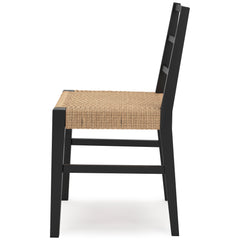 Light Brown/Black Dining Chairs, alternate side view; sold as a matching pair; tables, additional chairs and accessories excluded - 5