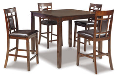 Brown / 5-Piece Counter Dining Set: Table + 4 Stools, product view 4; includes 1 table, 4 stools; decorative accessories and other furniture excluded - 4
