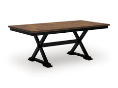 Brown/Black / Dining Table Only, angle view; one table included; chairs, stools and benches excluded; additional furniture and accessories excluded - 1