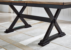 Brown/Black / Dining Table Only, product detail; one table included; chairs, stools and benches excluded; additional furniture and accessories excluded - 11