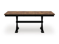 Brown/Black / Dining Table Only, front view; one table included; chairs, stools and benches excluded; additional furniture and accessories excluded - 13