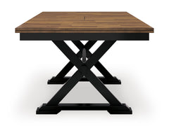 Brown/Black / Dining Table Only, side view; one table included; chairs, stools and benches excluded; additional furniture and accessories excluded - 16
