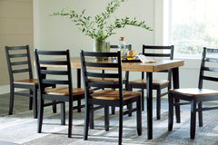 Brown/Black / 7-Piece Dining Set: Table + 6 Chairs, product view 3; includes 1 table, 6 chairs; decorative accessories and other furniture excluded - 3