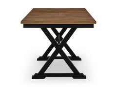 Brown/Black / Table + 4 Fixed Counter Stools + Bench, product view 4; includes 1 table; 4 fixed counter stools; 1 bench; other furniture and accessories excluded - 23