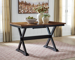 Brown/Black / Table + 4 Fixed Counter Stools + Bench, product view 5; includes 1 table; 4 fixed counter stools; 1 bench; other furniture and accessories excluded - 24