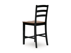 Brown/Black / Table + 4 Fixed Counter Stools + Bench, product view 10; includes 1 table; 4 fixed counter stools; 1 bench; other furniture and accessories excluded - 29