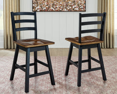 Brown/Black / Set of 2 Swivel Counter Stools, product view 2; includes 2 swivel counter stools; other furniture and accessories excluded - 37