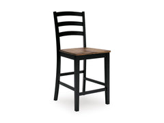 Brown/Black / Set of 2 Fixed Counter Stools, product view 3; includes 2 fixed counter stools; other furniture and accessories excluded - 9