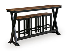 Brown/Black / 4-Piece Counter Dining Set: Table + 3 Stools, product view 3; includes 1 table, 3 stools; decorative accessories and other furniture excluded - 3
