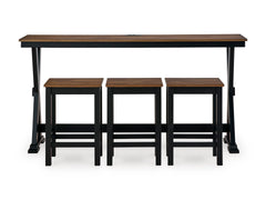 Brown/Black / 4-Piece Counter Dining Set: Table + 3 Stools, product view 4; includes 1 table, 3 stools; decorative accessories and other furniture excluded - 4