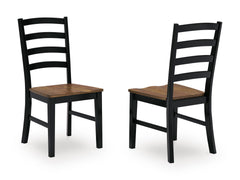 Brown/Black / Set of 2 Chairs, matching product view 2; included: two chairs; table and bench excluded; other furniture and accessories excluded - 21