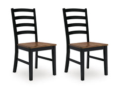 Brown/Black / Set of 2 Chairs, matching product view 3; included: two chairs; table and bench excluded; other furniture and accessories excluded - 22