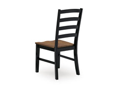 Brown/Black / Set of 2 Chairs, back view; 2 chairs included; additional furniture and accessories excluded - 5