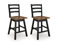 Brown/Black / Counter Height — Set of 2 Stools, additional product view; 2 stools included; additional furniture and accessories excluded - 2
