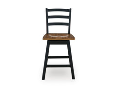 Brown/Black / Counter Height — Set of 2 Stools, front view; 2 stools included; additional furniture and accessories excluded - 5