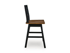 Brown/Black / Counter Height — Set of 2 Stools, side view; 2 stools included; additional furniture and accessories excluded - 6