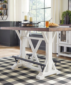 White/Brown / Counter Height Table Only, product view 1; included: 1 table; all other furniture and accessories excluded - 1