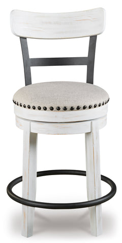 White / 1 Swivel Stool, product view 5; included: 1 matching counter stools; all other furniture and accessories excluded - 16