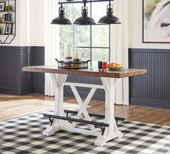 White/Brown / Counter Height Table Only, product view 3; included: 1 table; all other furniture and accessories excluded - 3
