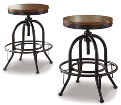 Brown/Black / Set of 2 Backless Swivel Stools, product view 1; included: 2 matching counter stools; all other furniture and accessories excluded - 4