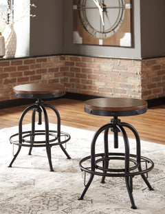 Brown/Black / Set of 2 Backless Swivel Stools, product view 2; included: 2 matching counter stools; all other furniture and accessories excluded - 5