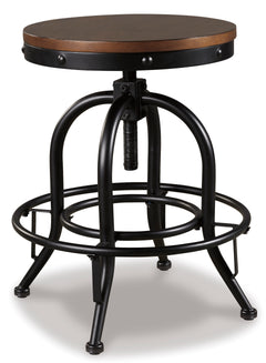 Brown/Black / Set of 2 Backless Swivel Stools, product view 3; included: 2 matching counter stools; all other furniture and accessories excluded - 6
