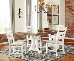 Beige / White / Brown / Table + 4 Chairs, product view 2; included: 1 table; 4 matching chairs; all other furniture and accessories excluded - 12