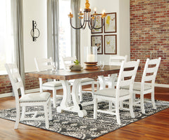 Beige / White / Brown / Table + 6 Chairs, product view 2; included: 1 table; 6 matching chairs; all other furniture and accessories excluded - 14