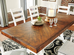 White/Brown / Dining Table Only, product view 3; included: 1 table; all other furniture and accessories excluded - 3