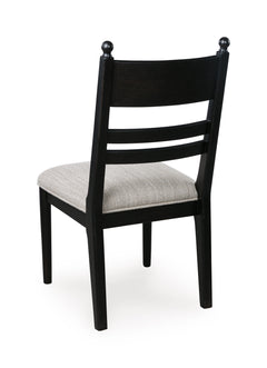 Brown / Black / Brown Chairs / Table + Tall Ladderback Upholstered Chairs & Spindleback Wood Chairs Components, matching component view 7; exact table and matching chair components; ordered quantity is specified by selected configuration; cabinets and accessories excluded - 101