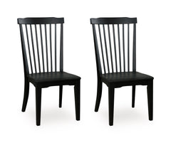 Brown / Black / Black Chairs / Table + Spindleback Wood Chairs Components, matching component view 4; exact table and matching chair components; ordered quantity is specified by selected configuration; cabinets and accessories excluded - 49