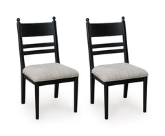 Brown / Black / Black Chairs / Table + Tall Ladderback Upholstered Chairs Components, matching component view 4; exact table and matching chair components; ordered quantity is specified by selected configuration; cabinets and accessories excluded - 77