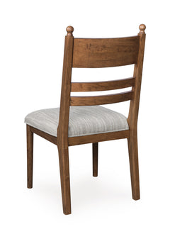 Brown / Set of 2 Tall Ladderback Upholstered Chairs, product view 4; includes set of 2 tall ladderback upholstered chairs; cabinets and accessories excluded - 84