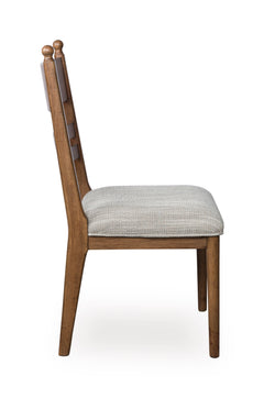 Brown / Set of 2 Tall Ladderback Upholstered Chairs, product view 7; includes set of 2 tall ladderback upholstered chairs; cabinets and accessories excluded - 87