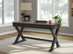 Brown and black farmhouse desk, home office setting - 7