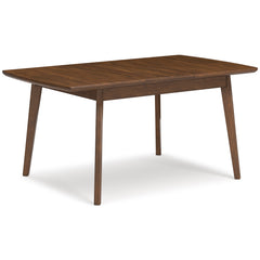 Brown butterfly-leaf dining table, alternate angle - 2