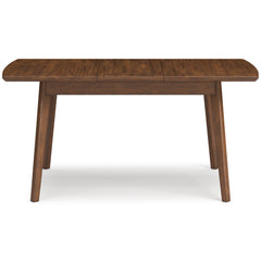 Brown butterfly-leaf dining table, rear view - 3