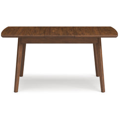 Brown butterfly-leaf dining table, front view - 5