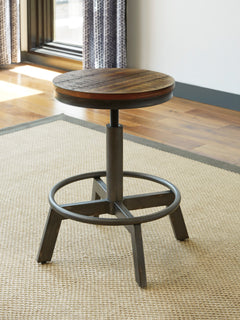 Brown/Gray / Set of 2 Adjustable Stools, single stool room view; order includes two stools; table and accessories excluded; view 3 - 11