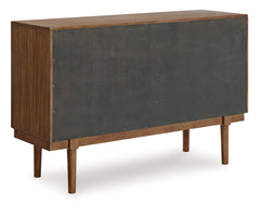 Brown mid-century dining sideboard, rear view - 3